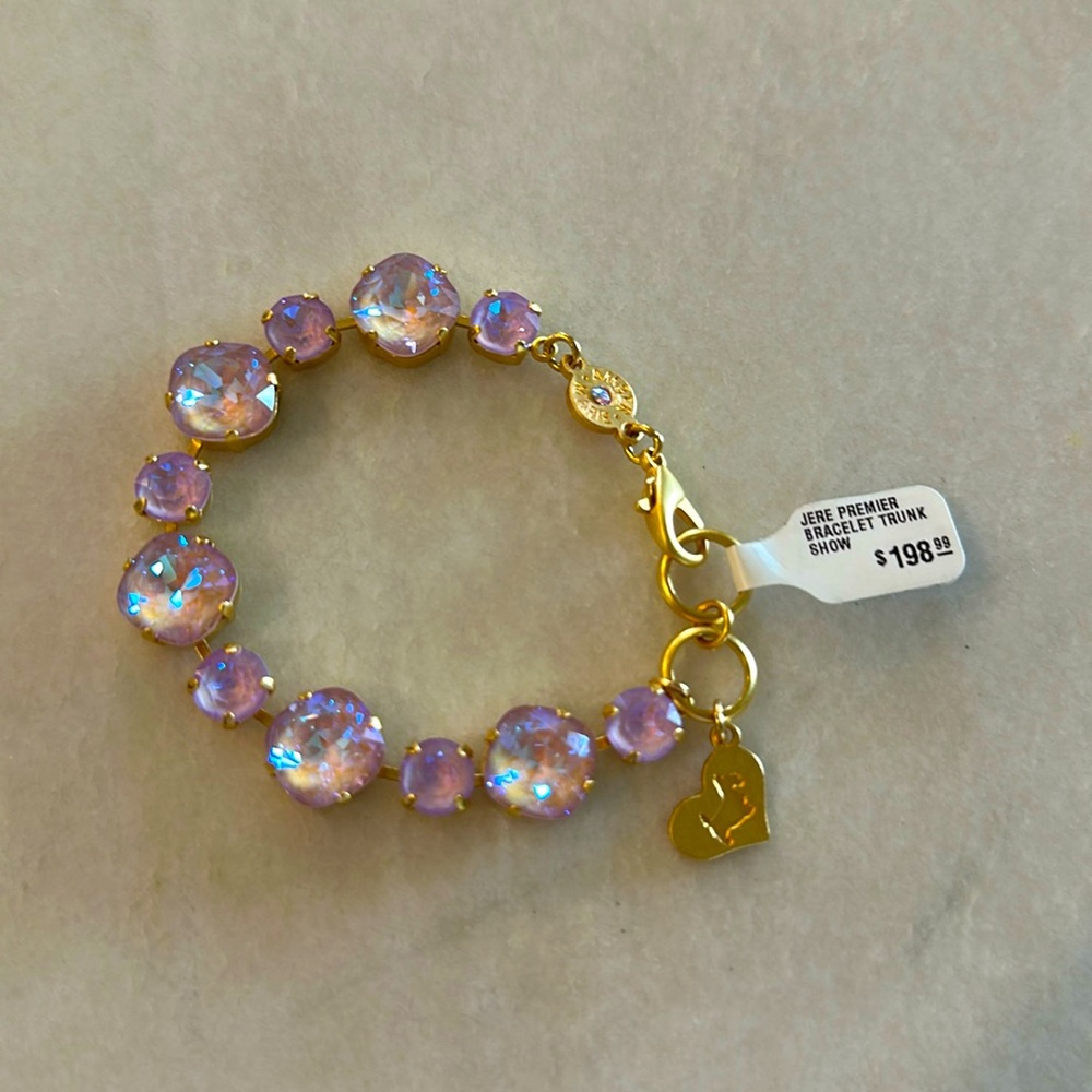 Gold and pink Czech bracelet